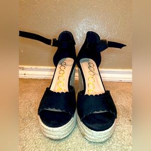 High heel wedge sandals by the brand Ccocci. Size 6